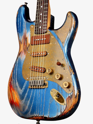 Paoletti Stratospheric Loft SSP90 Firemist Blue with Walnut Pickups #219623 - Paoletti - Heartbreaker Guitars