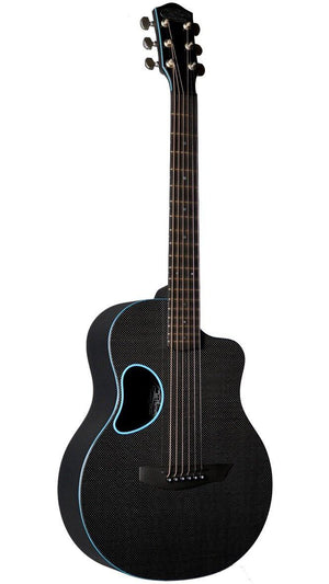 McPherson Carbon Fiber Touring Original Pattern w/ Blue Binding & Satin Pearl Hardware #11157 - McPherson Guitars - Heartbreaker Guitars