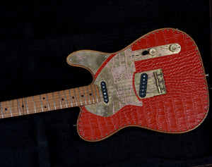 Paoletti Nancy Tele Red Leather Top Upgraded Neck - Paoletti - Heartbreaker Guitars
