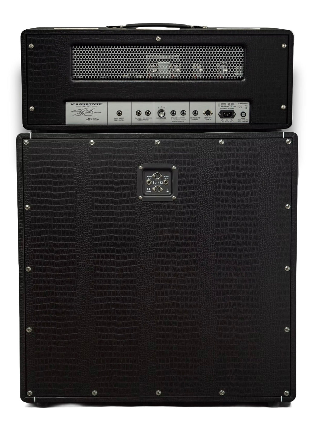 Magnatone SL-100 Slash Signature Blackout 100w Head and Slash 4x12 Extension Cab #7093/#7483