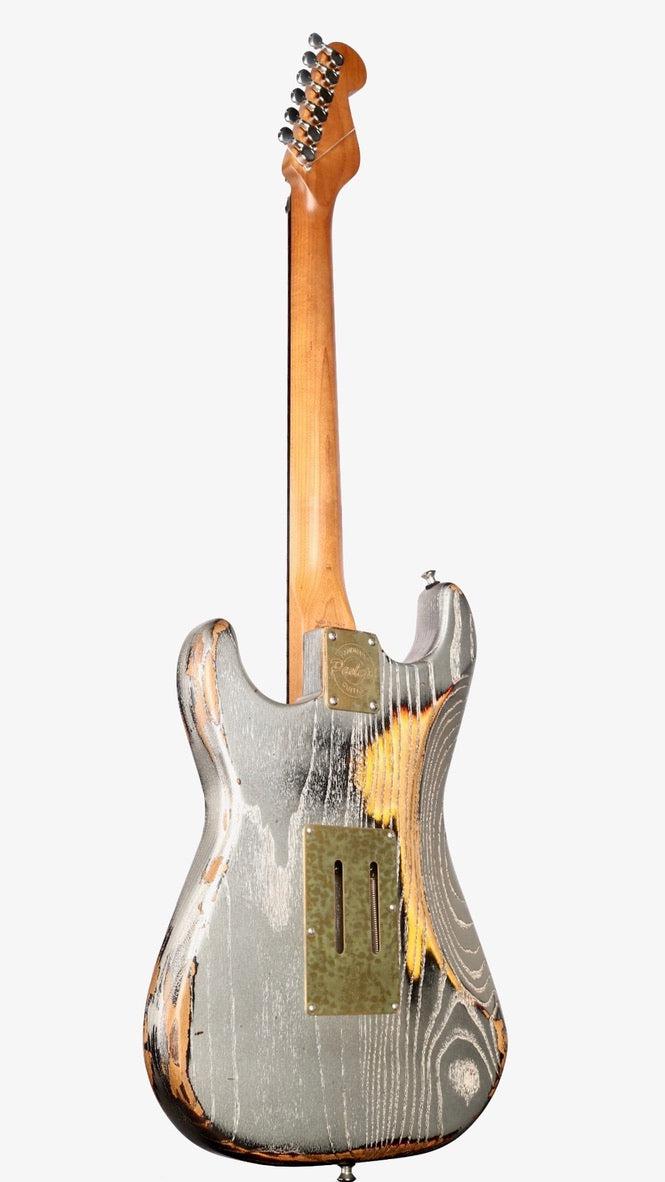 Paoletti Stratospheric Loft HSS Relic Black and Silver w/ Floyd Rose #219523 - Paoletti - Heartbreaker Guitars