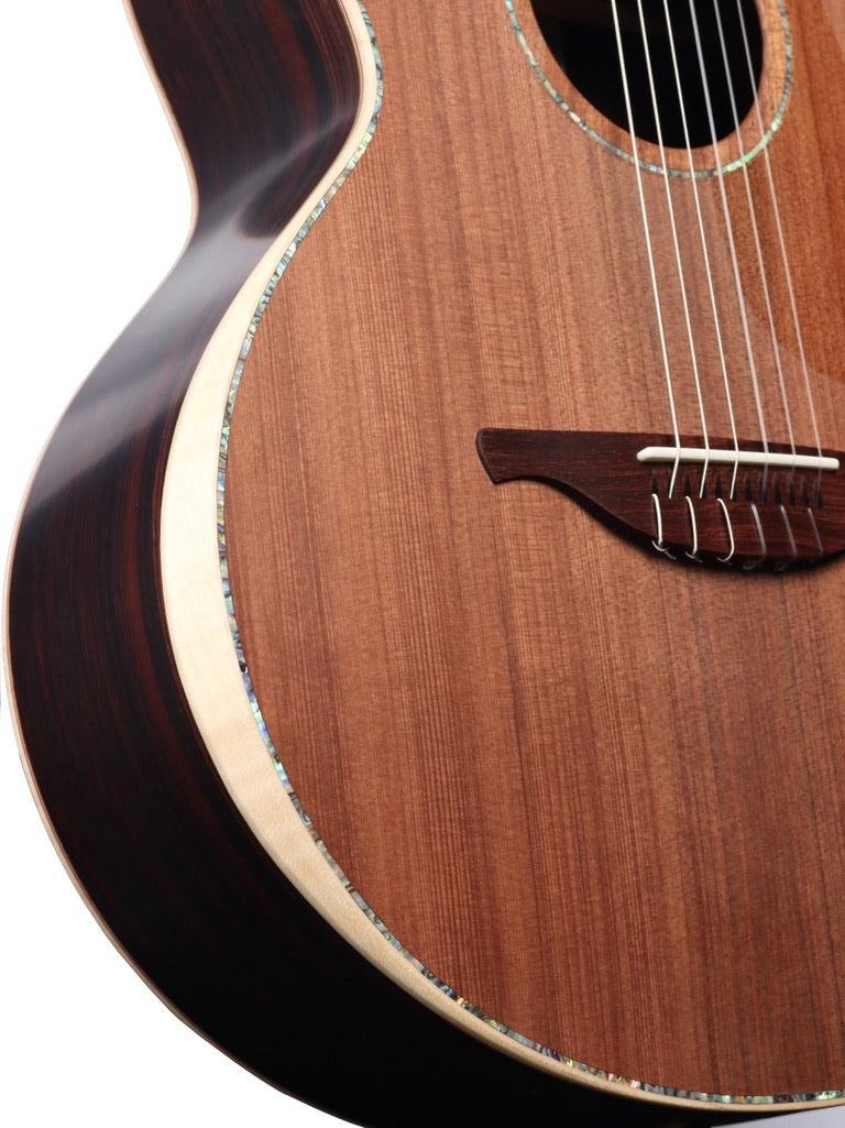 Lowden S50J Nylon Jazz Sinker Redwood / East Indian Rosewood Upgraded with GL Leaf Inlays and 38 Style Abalone Purfling #27709 - Lowden Guitars - Heartbreaker Guitars