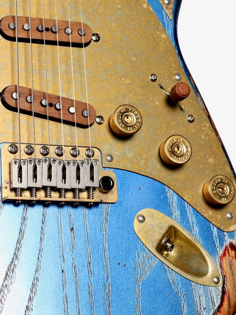 Paoletti Stratospheric Loft SSP90 Firemist Blue with Walnut Pickups #219623 - Paoletti - Heartbreaker Guitars