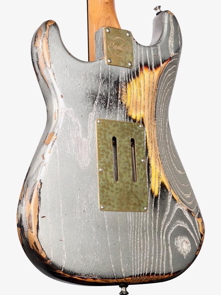 Paoletti Stratospheric Loft HSS Relic Black and Silver w/ Floyd Rose #219523 - Paoletti - Heartbreaker Guitars