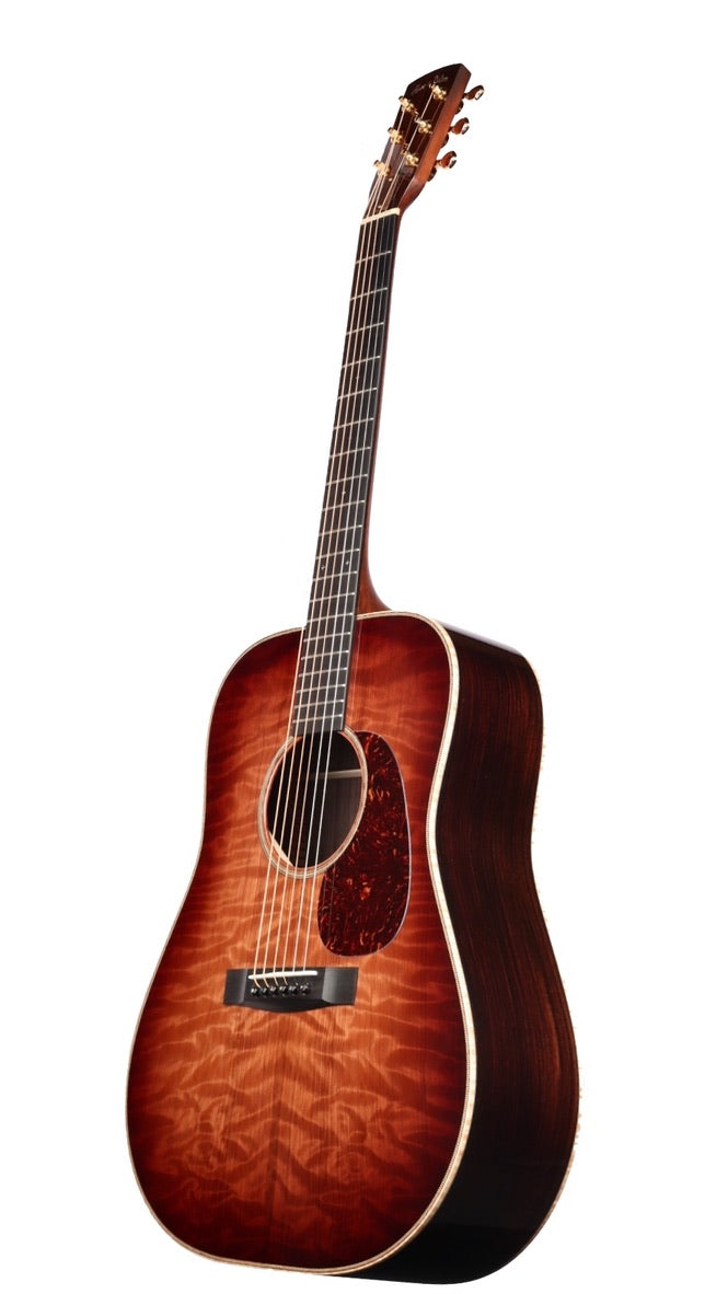 Huss and Dalton Custom D-RH Dreadnought Curly Redwood / East Indian Rosewood #6264