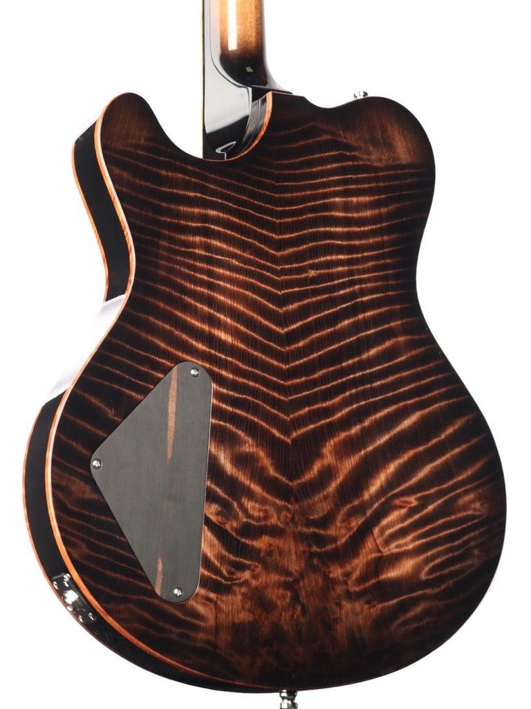 Nik Huber Curly  Redwood Charcoal Burst 2024 #34610 - Nik Huber Guitars - Heartbreaker Guitars