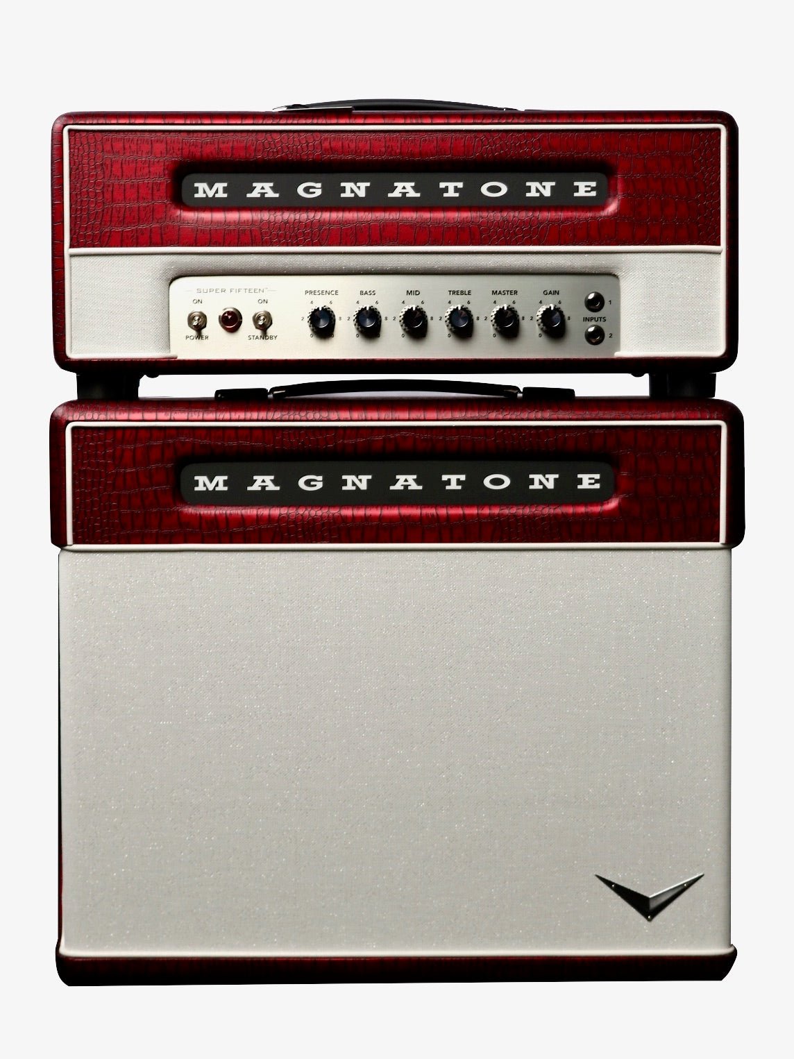 Magnatone Super Fifteen Red Croc Head and 1x12 Extension Cabinet #7752/#7796