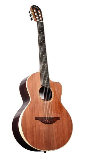 Lowden S50J Nylon Jazz Sinker Redwood / East Indian Rosewood Upgraded with GL Leaf Inlays and 38 Style Abalone Purfling #27709 - Lowden Guitars - Heartbreaker Guitars