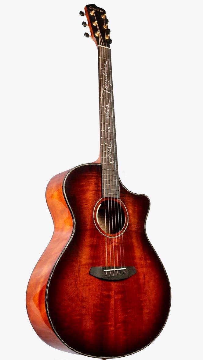 Breedlove Jeff Bridges Signature Oregon Concerto CE Myrtlewood Bourbon Burst #27216 - Breedlove Guitars - Heartbreaker Guitars