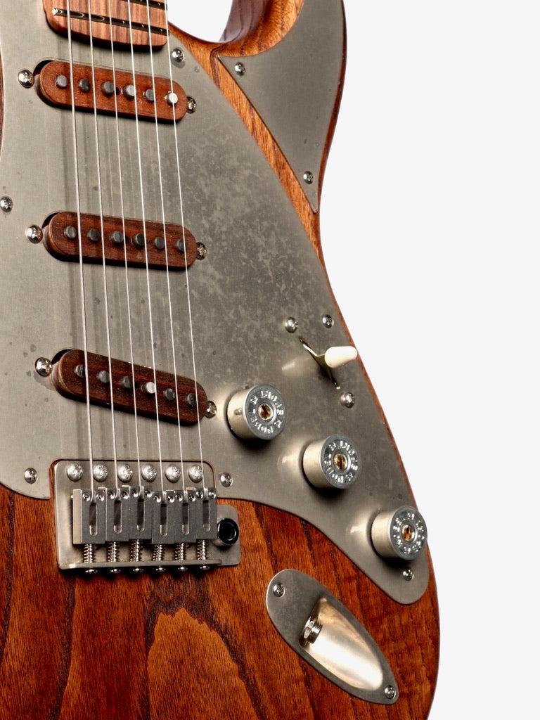 Paoletti Stratospheric Wine SSS with Wood Pickups #151321 - Paoletti - Heartbreaker Guitars