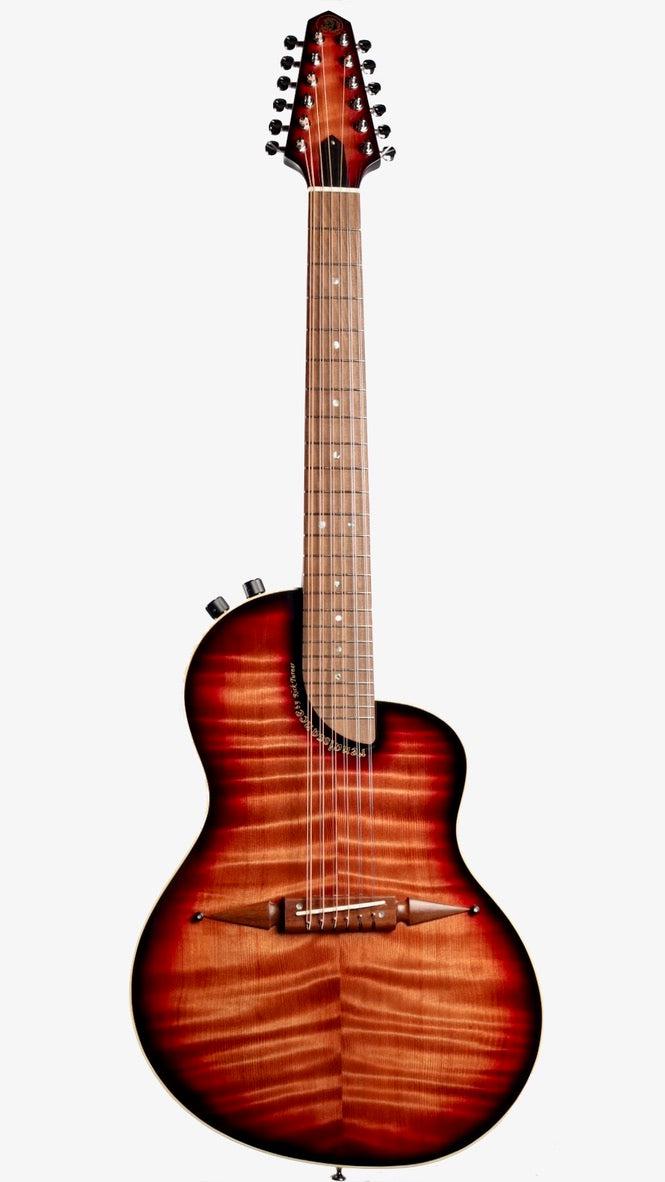 Rick Turner Renaissance RS12 Dark Burst Curly Redwood / Mahogany #5587 - Rick Turner Guitars - Heartbreaker Guitars
