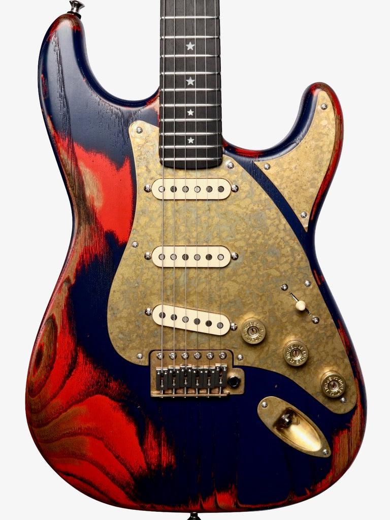 Paoletti Stratospheric Loft SSS Buffalo Blue and Red #201222 - Paoletti - Heartbreaker Guitars