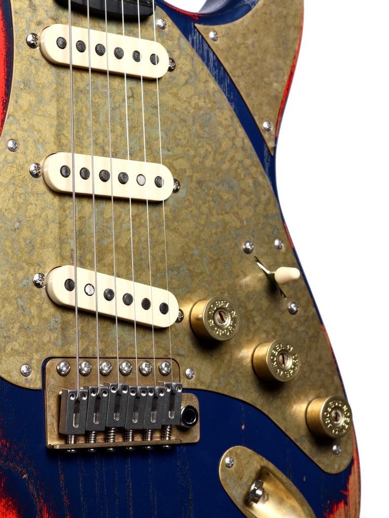 Paoletti Stratospheric Loft SSS Buffalo Blue and Red #201222 - Paoletti - Heartbreaker Guitars