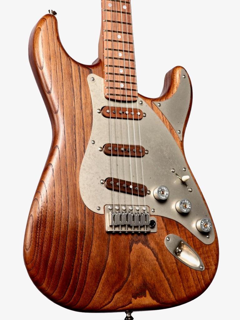 Paoletti Stratospheric Wine SSS with Wood Pickups #151321 - Paoletti - Heartbreaker Guitars