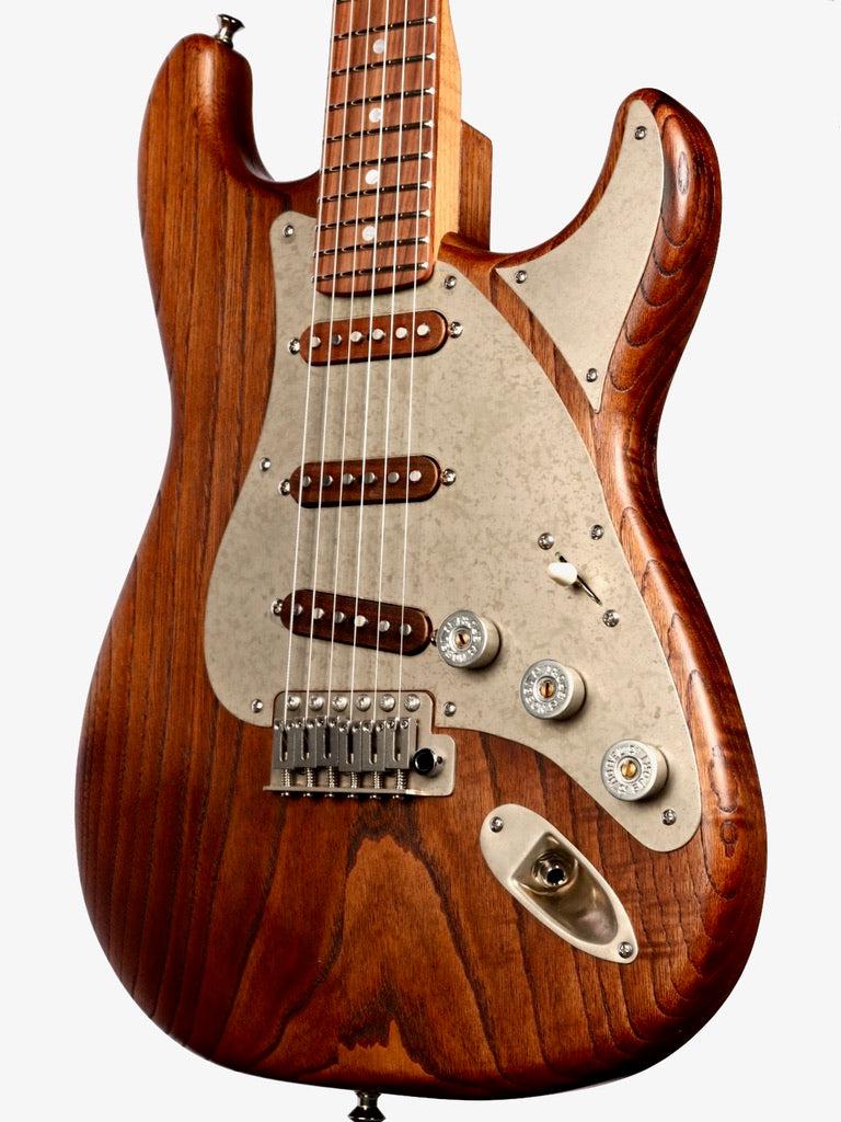 Paoletti Stratospheric Wine SSS with Wood Pickups #151321 - Paoletti - Heartbreaker Guitars