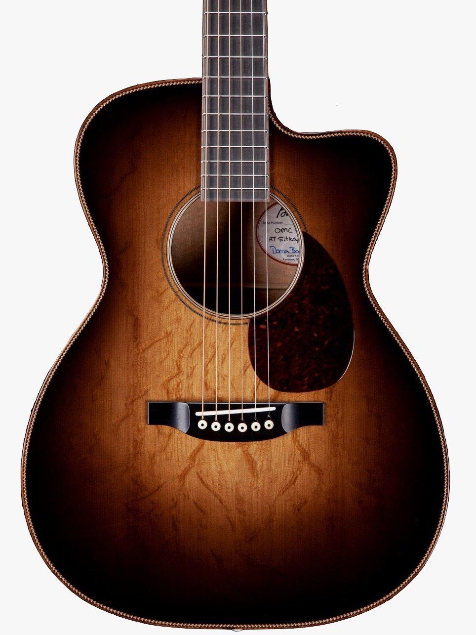 Bourgeois OMC Custom Large Sound Hole Aged Tone Bear Claw over Figured Mahogany #8837 - Bourgeois Guitars - Heartbreaker Guitars