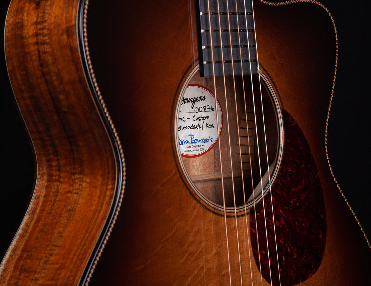 Bourgeois  Large Sound Hole OMC DB Signature Aged Tone Adi Burst over Master Koa - Bourgeois Guitars - Heartbreaker Guitars