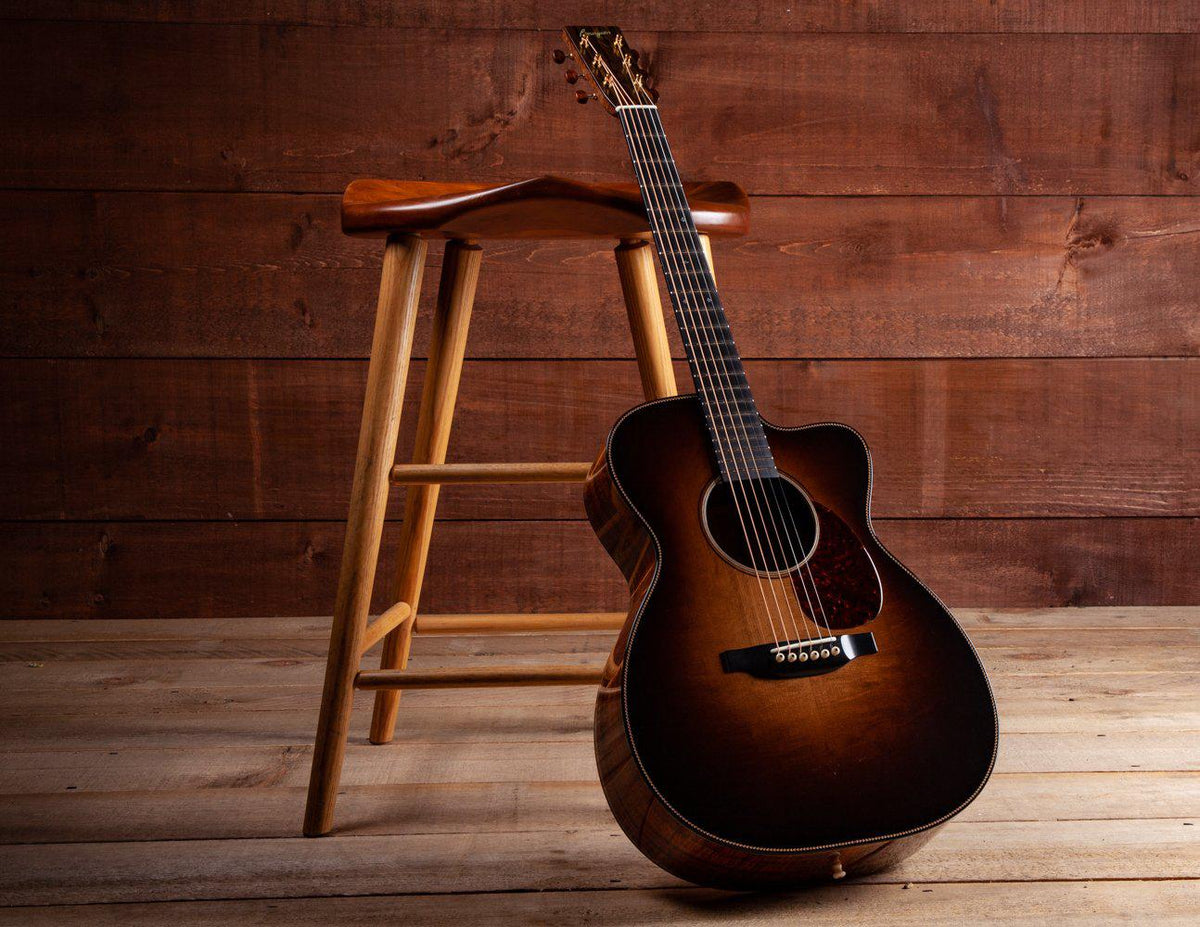 Bourgeois  Large Sound Hole OMC DB Signature Aged Tone Adi Burst over Master Koa - Bourgeois Guitars - Heartbreaker Guitars