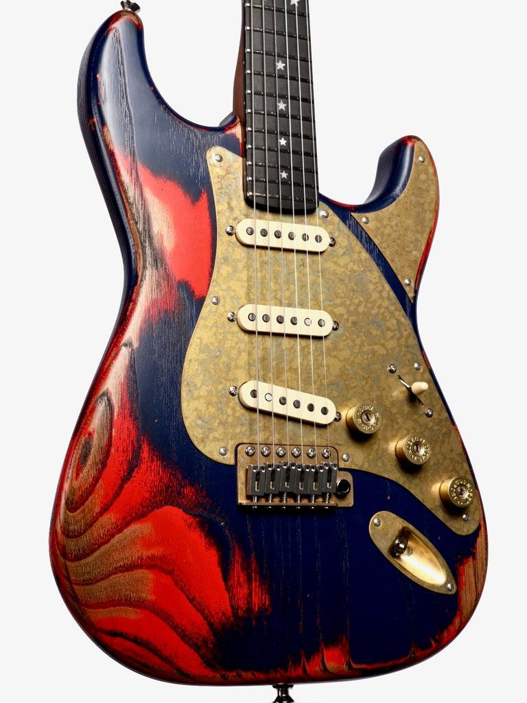Paoletti Stratospheric Loft SSS Buffalo Blue and Red #201222 - Paoletti - Heartbreaker Guitars