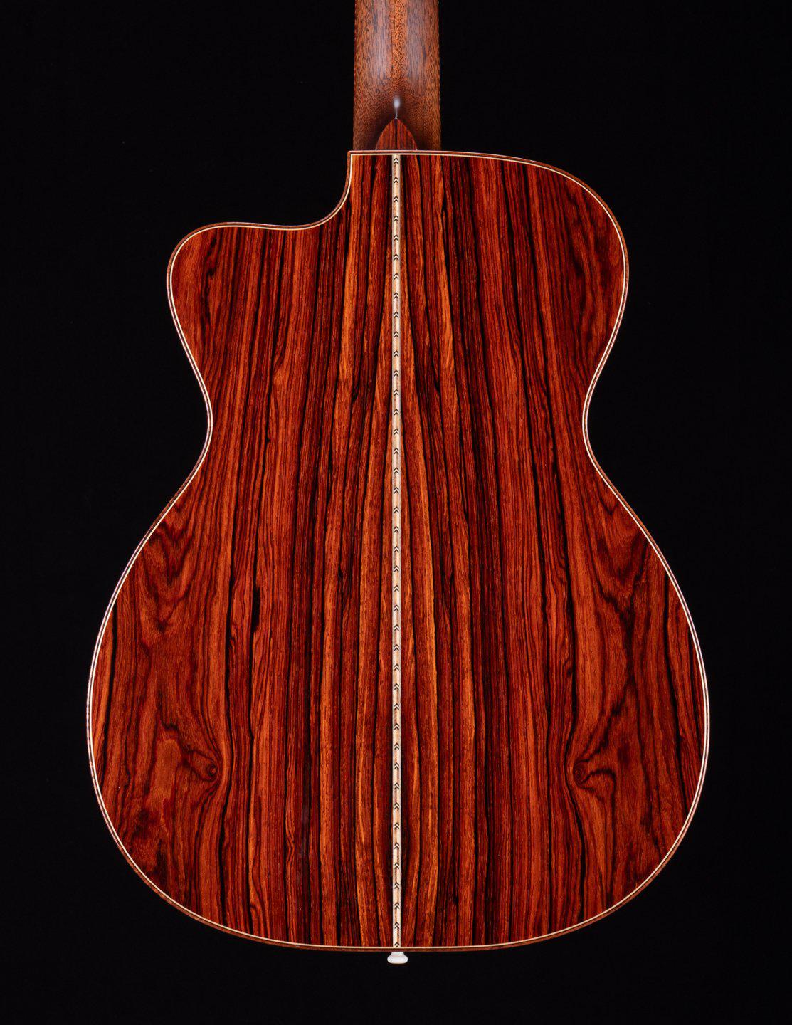 Bourgeois OMC DB Signature Aged Tone Figured Bearclaw Spruce / Cocobolo #9393 - Bourgeois Guitars - Heartbreaker Guitars