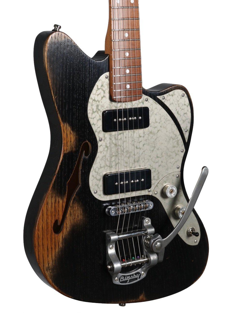 Paoletti Nancy 112 Jazzmaster 2P90 Faded Black  #92520 - Paoletti - Heartbreaker Guitars