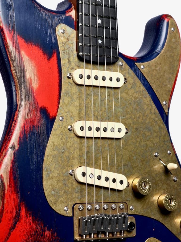 Paoletti Stratospheric Loft SSS Buffalo Blue and Red #201222 - Paoletti - Heartbreaker Guitars