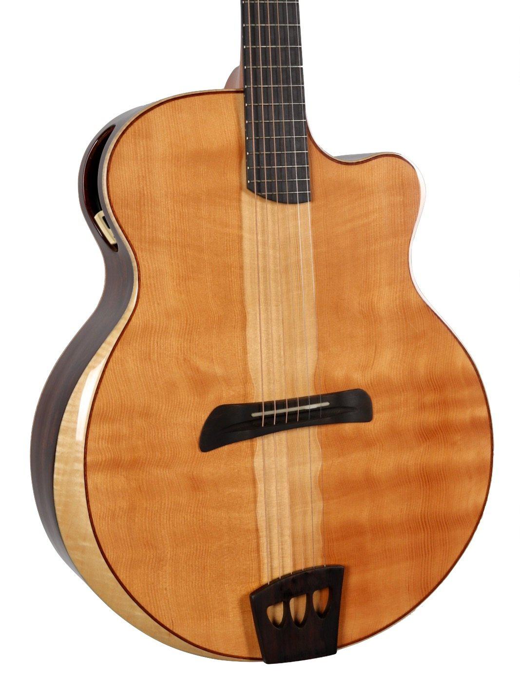 Batson Jumbo Figured Douglas Fir / Cloudy Cocobolo #19210102 - Batson - Heartbreaker Guitars