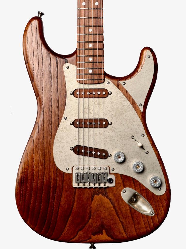 Paoletti Stratospheric Wine SSS with Wood Pickups #151321 - Paoletti - Heartbreaker Guitars