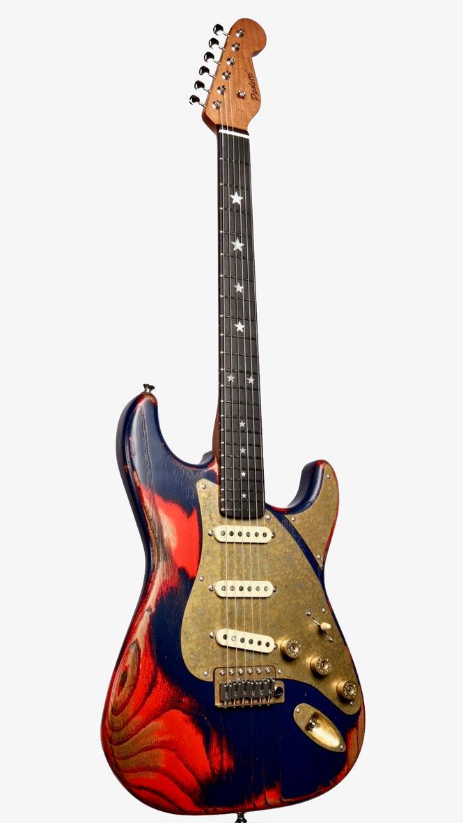 Paoletti Stratospheric Loft SSS Buffalo Blue and Red #201222 - Paoletti - Heartbreaker Guitars