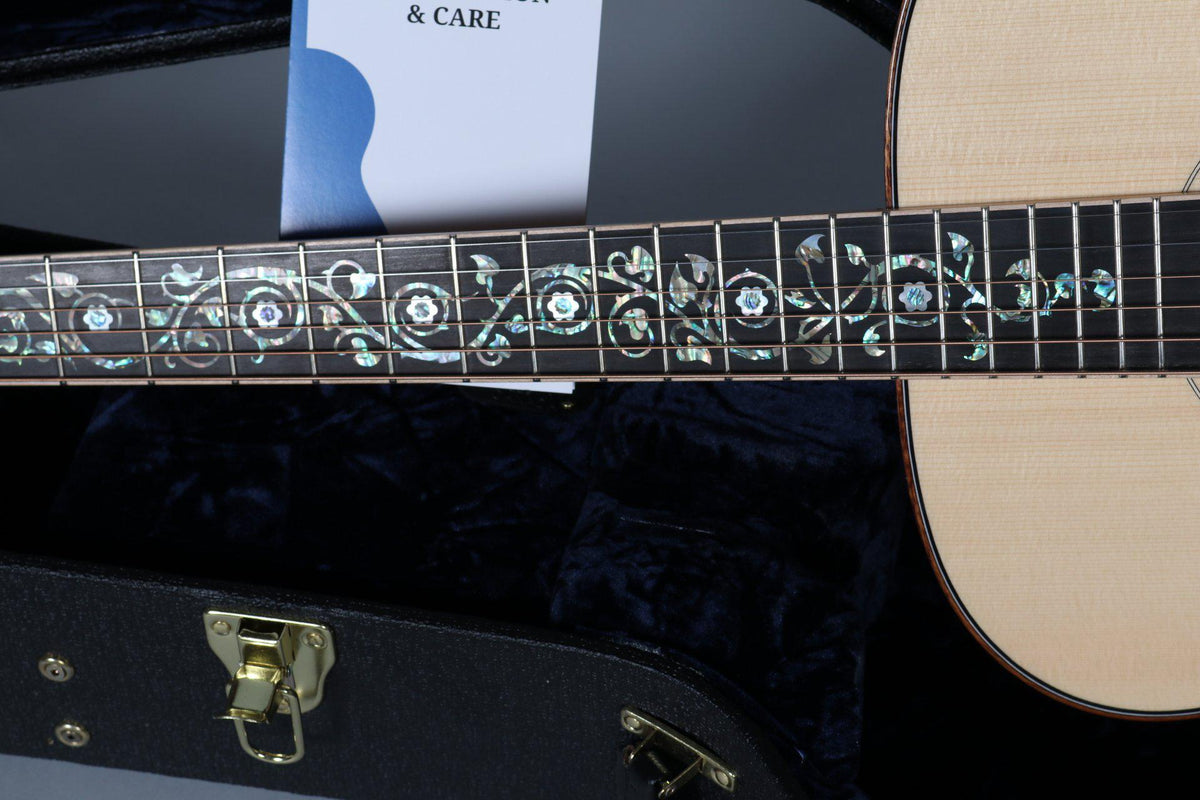 Larrivee OM-09 Alpine Moon Spruce over Flamed Maple w/ Twins & Vine Inlays - Larrivee Guitars - Heartbreaker Guitars