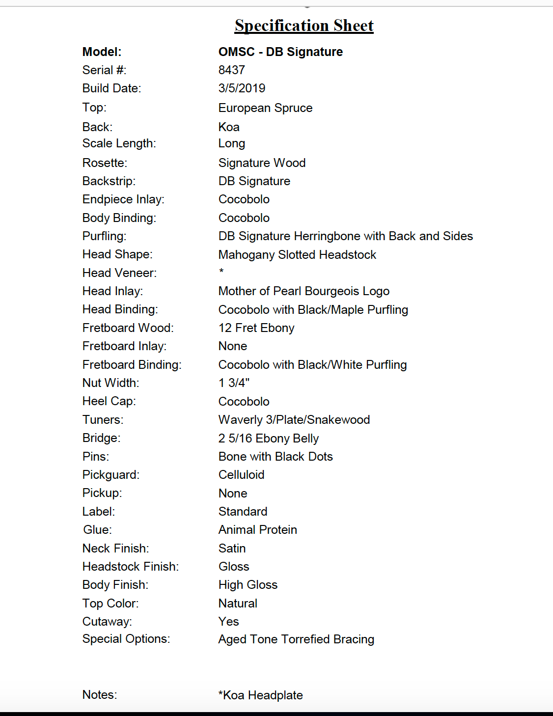 Bourgeois OMSC 12 Fret Slotted Peghead Master Grade Koa/ European (Italian) Spruce - Bourgeois Guitars - Heartbreaker Guitars