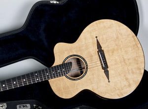 Rick Turner Compass Rose Acoustic Bear Claw Sitka over Flamed Maple with Pick Up - Rick Turner Guitars - Heartbreaker Guitars