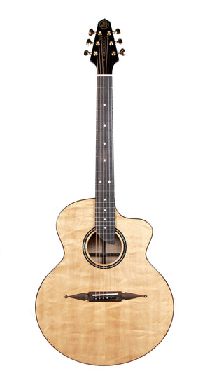 Rick Turner Compass Rose Acoustic Bear Claw Sitka over Flamed Maple with Pick Up - Rick Turner Guitars - Heartbreaker Guitars