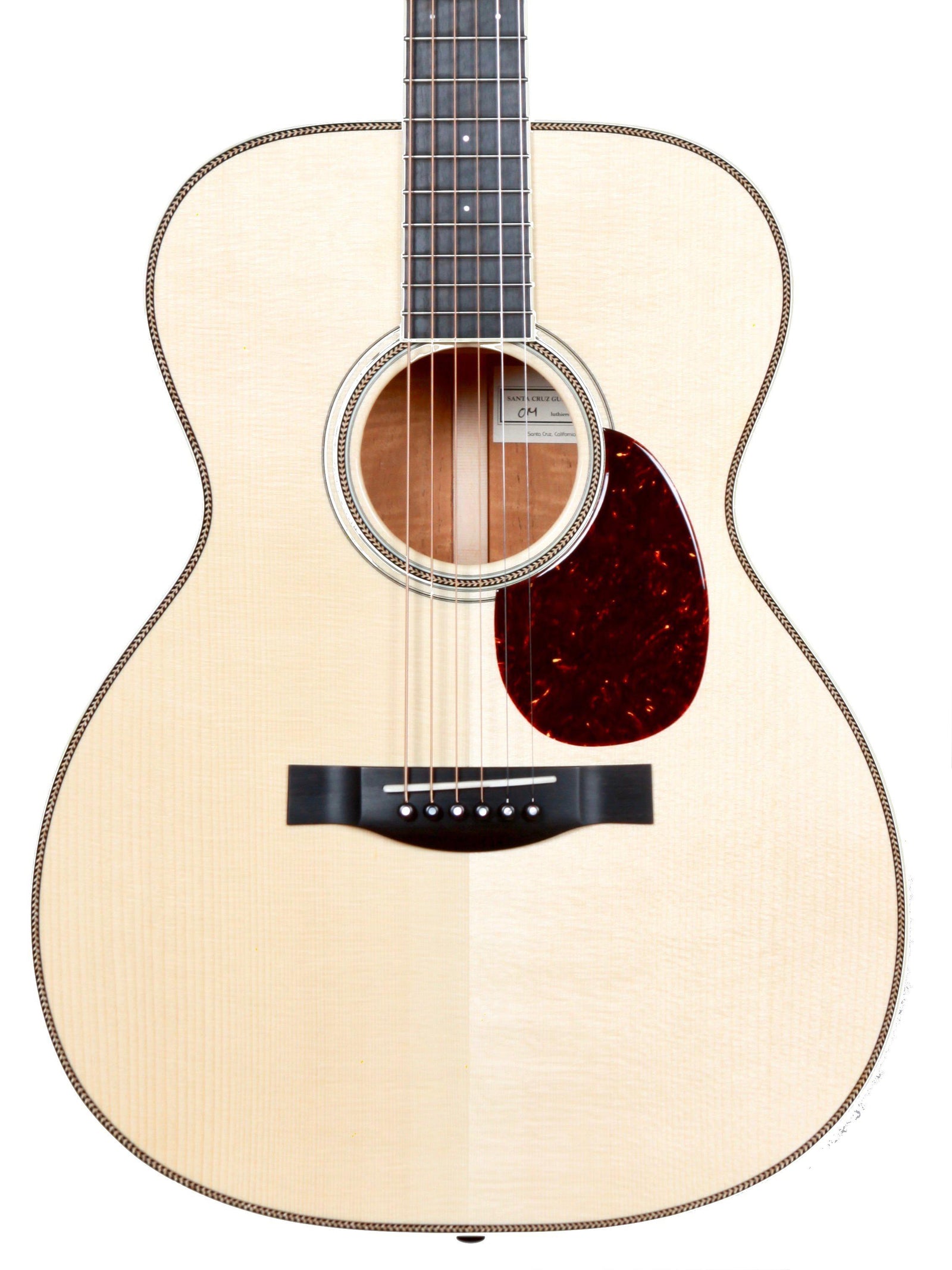 Santa Cruz OM Custom Figured Fiddleback Mahogany Adirondack - Santa Cruz Guitar Company - Heartbreaker Guitars