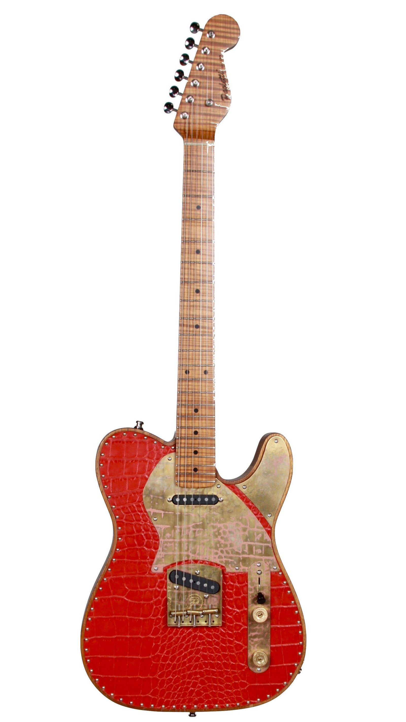 Paoletti Nancy Tele Red Leather Top Upgraded Neck - Paoletti - Heartbreaker Guitars