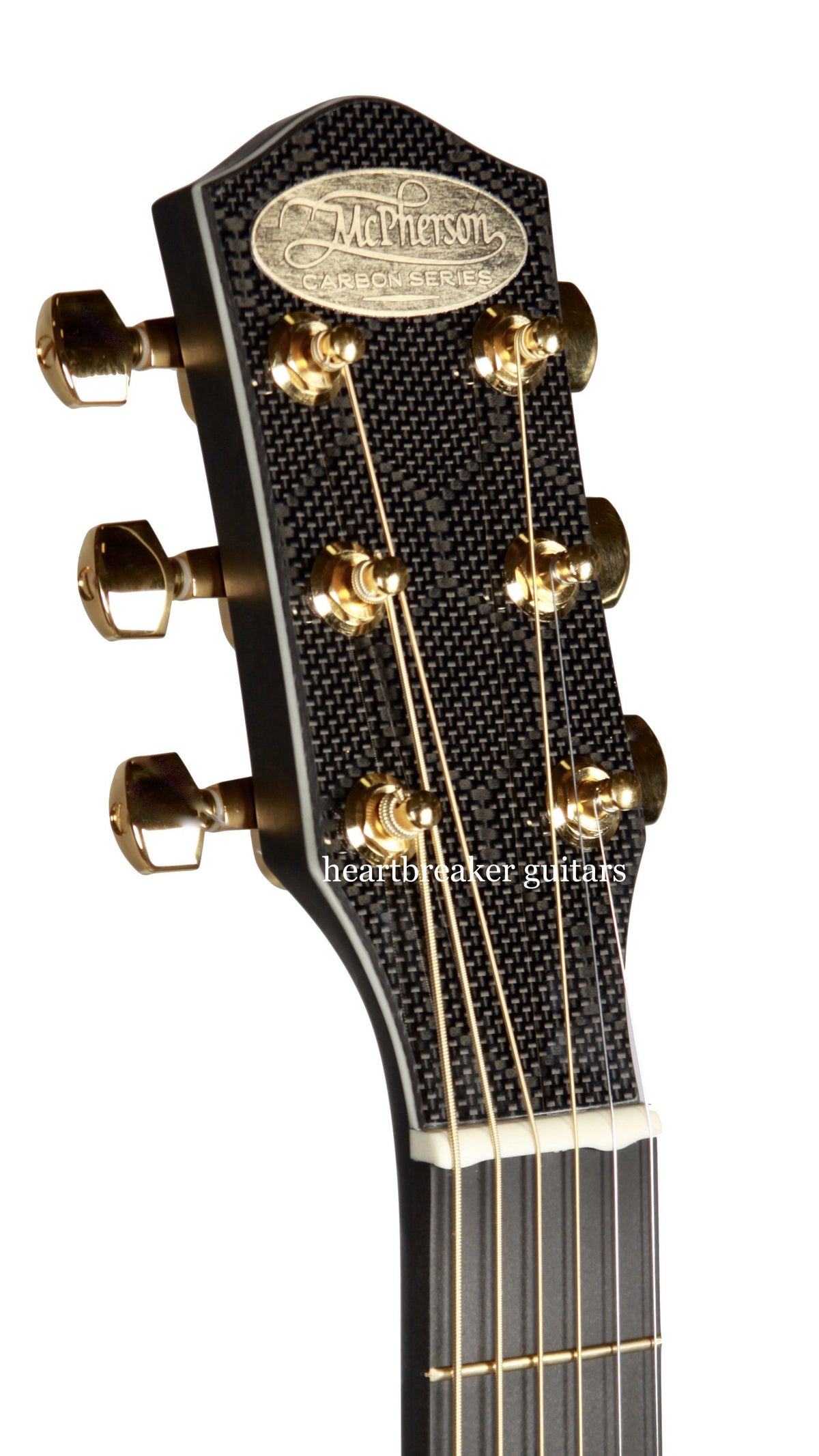 McPherson Carbon Fiber Touring Honeycomb White binding with Gold Hardware and Gold EVO Frets #10837 - McPherson Guitars - Heartbreaker Guitars