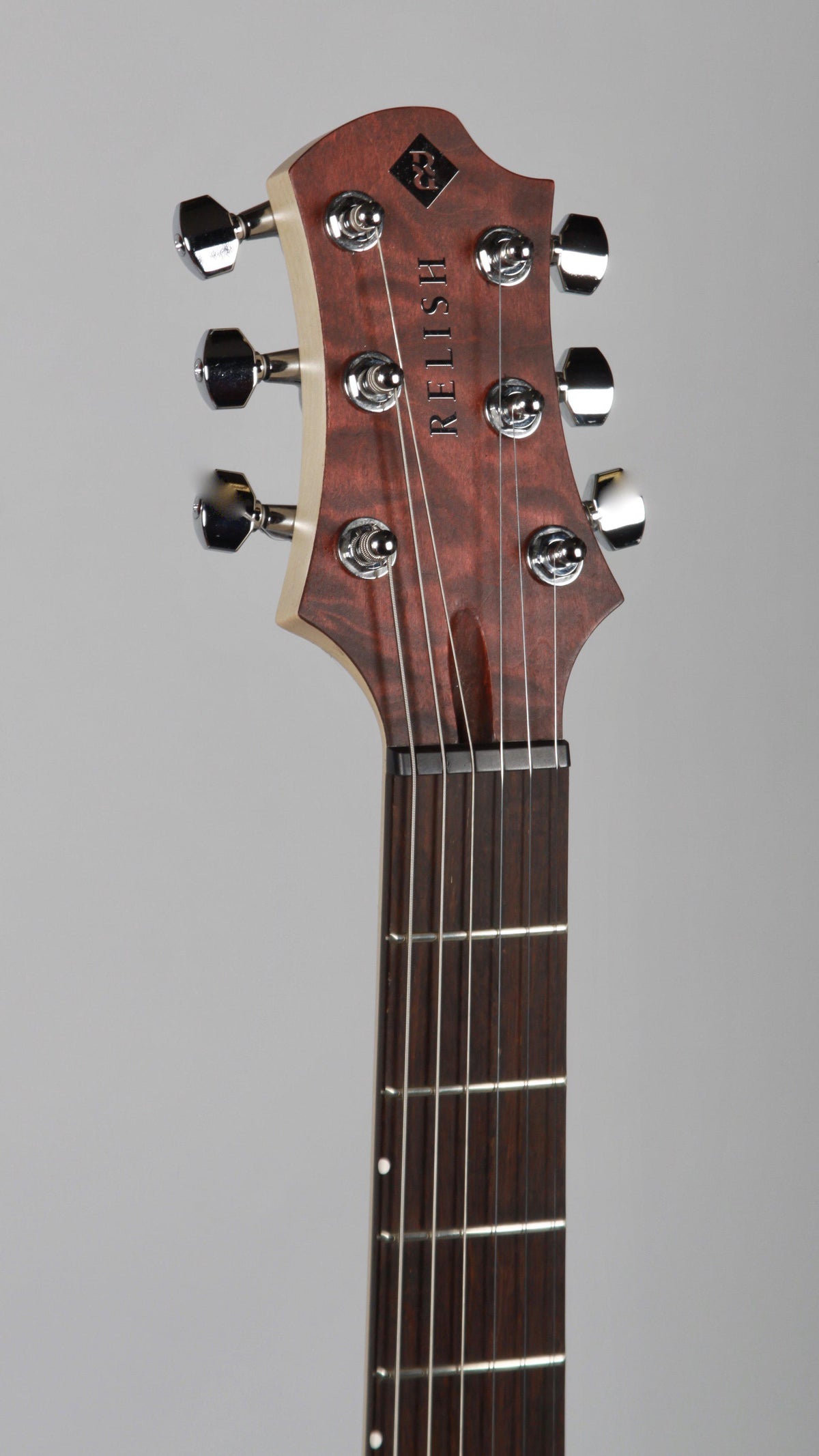 Relish Mary One with Pick Up Swapping and Piezo Bordeaux St. Curly Maple - Relish Guitars - Heartbreaker Guitars