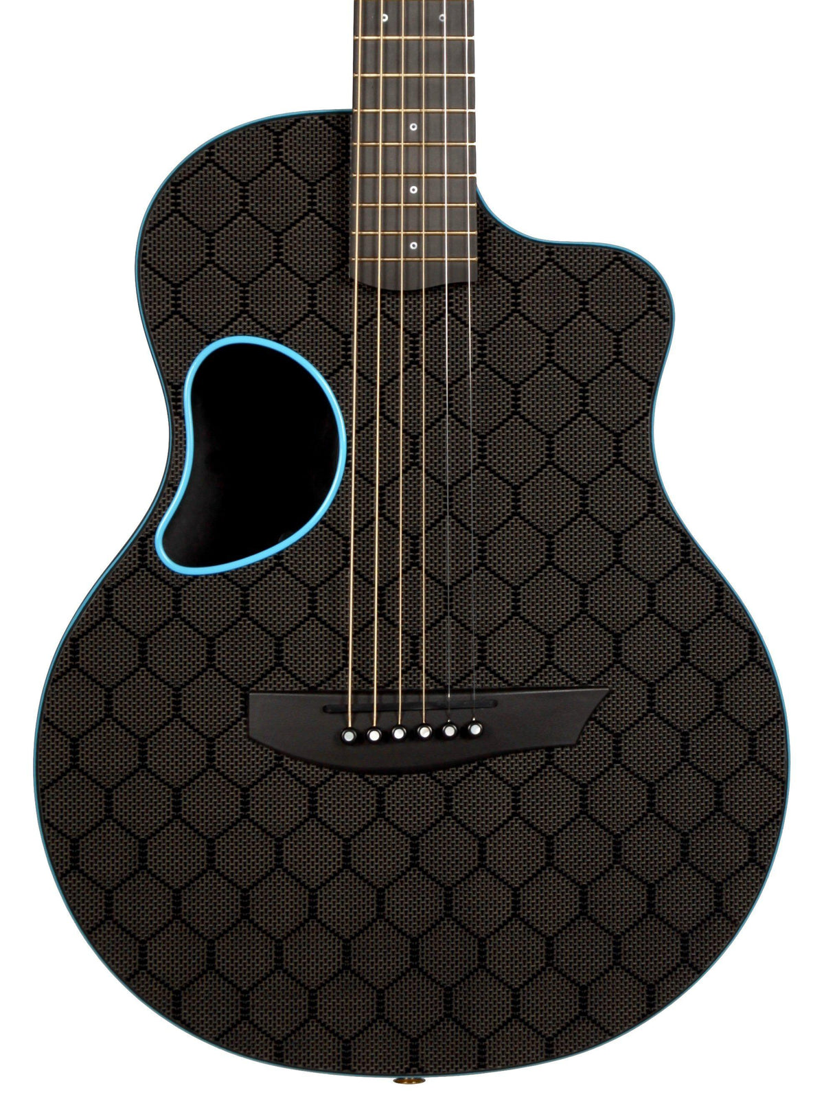 McPherson Touring Carbon Fiber Blue Honeycomb with Gold Hardware #10640 - McPherson Guitars - Heartbreaker Guitars