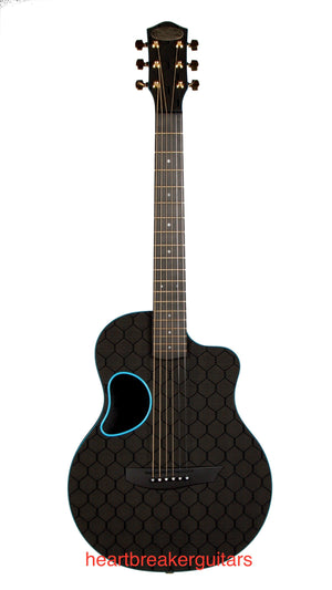McPherson Touring Carbon Fiber Blue Accents Honeycomb Finish - McPherson Guitars - Heartbreaker Guitars