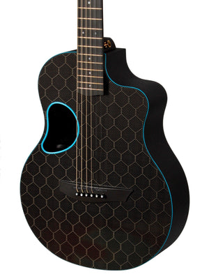 McPherson Touring Carbon Fiber Blue Honeycomb with Gold Hardware #10640 - McPherson Guitars - Heartbreaker Guitars