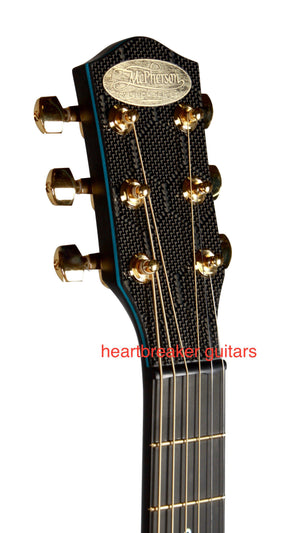 McPherson Touring Carbon Fiber Blue Honeycomb with Gold Hardware #10640 - McPherson Guitars - Heartbreaker Guitars