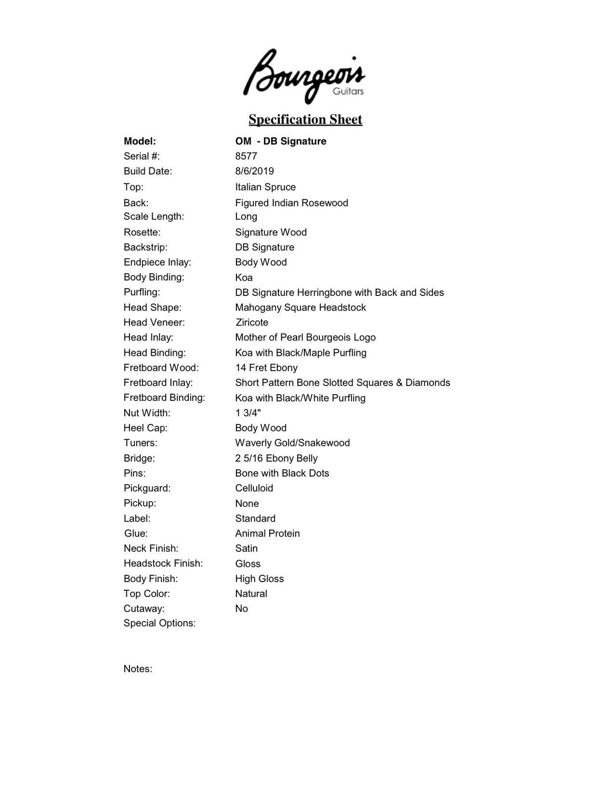 Bourgeois OMC DB Signature Large Sound Hole Custom (Pre-order) February Delivery - Bourgeois Guitars - Heartbreaker Guitars