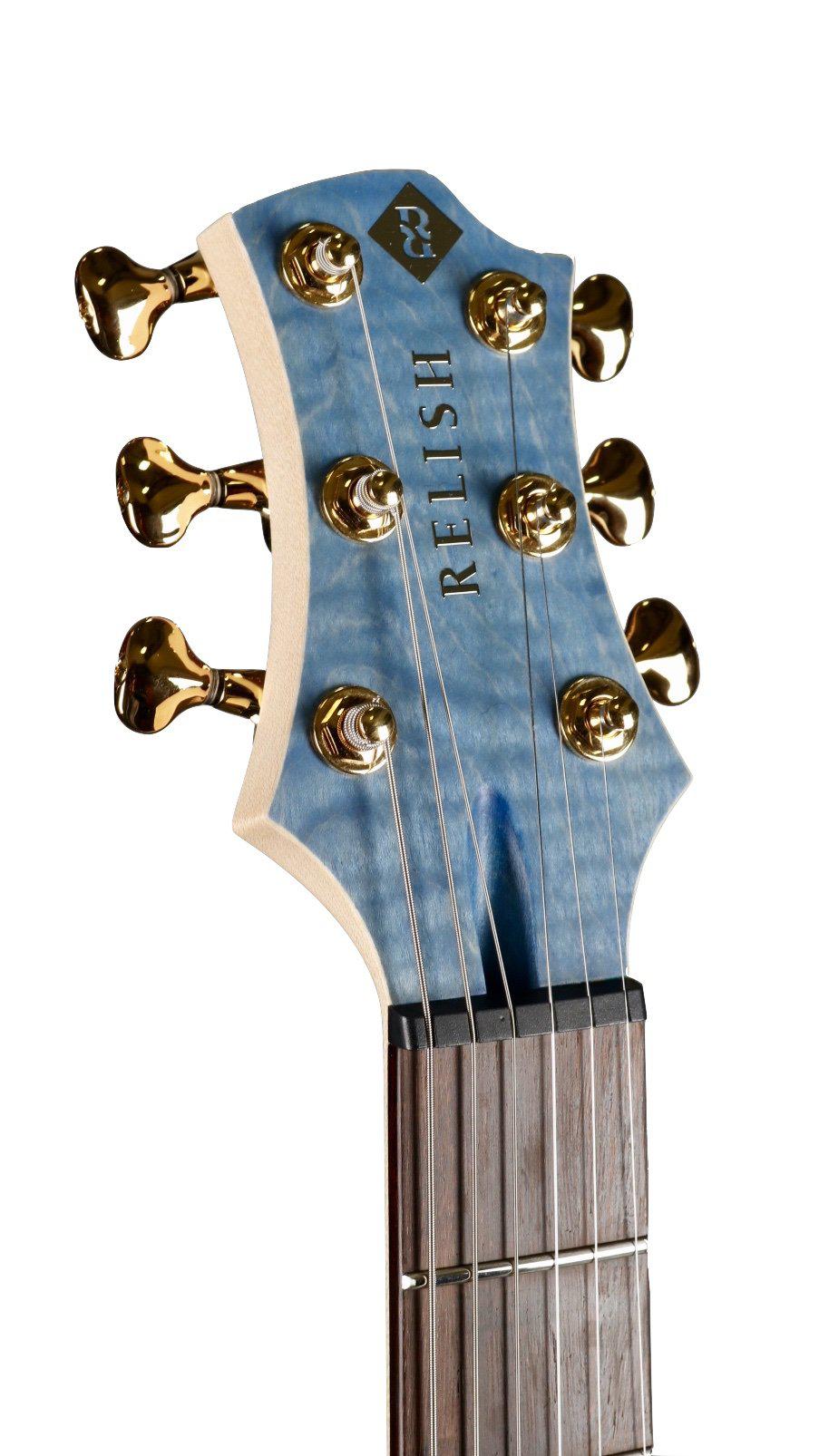 Relish Flamed Blue Jane with Pickup Swapping Gold Hardware #200004