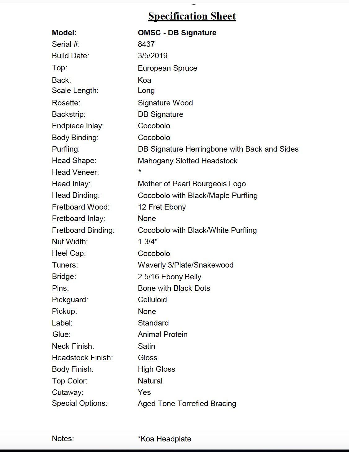 Bourgeois OMSC 12 Fret Slotted Peghead Master Grade Koa/ European (Italian) Spruce - Bourgeois Guitars - Heartbreaker Guitars
